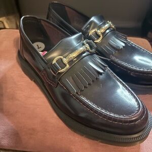 Dr. Martens Dark Brown Loafers with Gold Detail